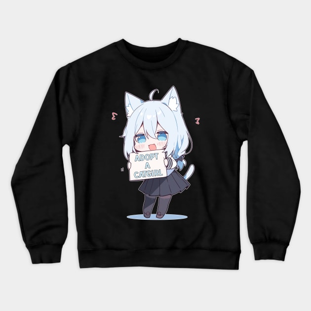 Kawaii Anime Manga Nekomimi Adopt a Catgirl Crewneck Sweatshirt by TenchiMasaki